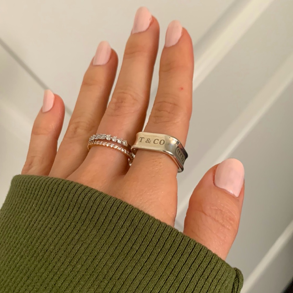 Authentic Tiffany & Co. Tiffany 1837 Square Ring in Sterling Silver